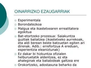 oinarrizko ezaugarriak