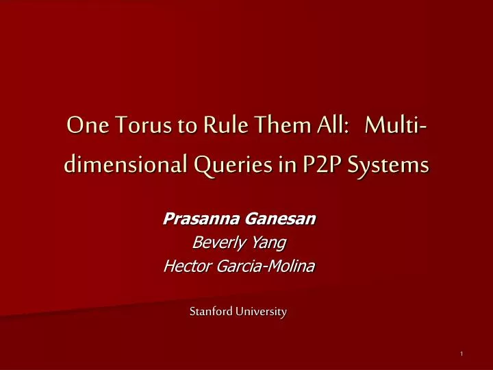 one torus to rule them all multi dimensional queries in p2p systems