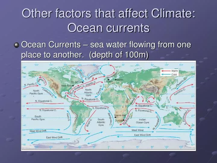 other factors that affect climate ocean currents