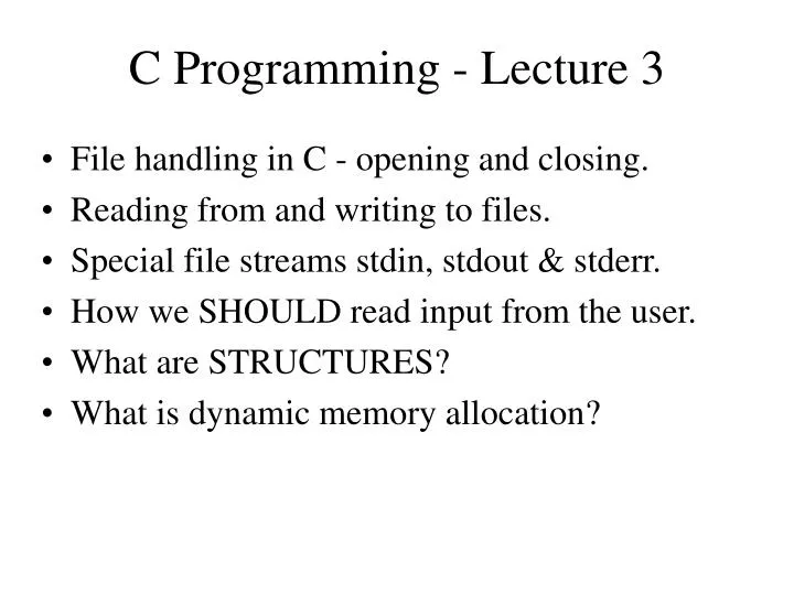 c programming lecture 3