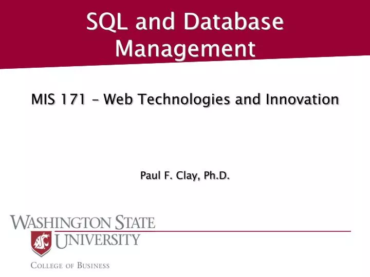 sql and database management