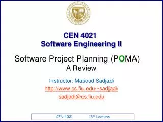CEN 4021 Software Engineering II