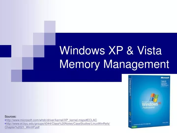 windows xp vista memory management