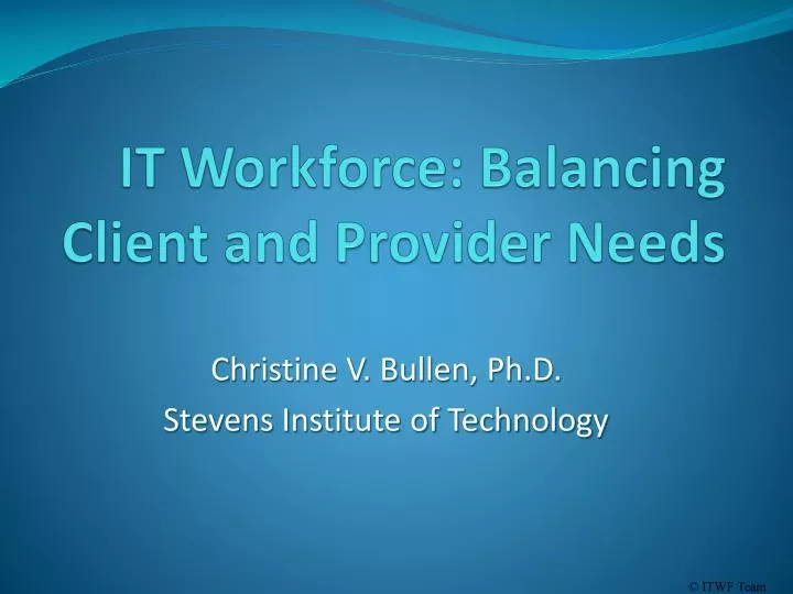 it workforce balancing client and provider needs