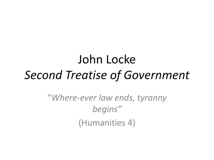 john locke second treatise of government