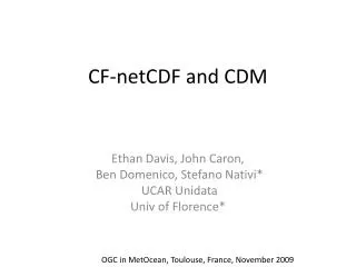 CF-netCDF and CDM