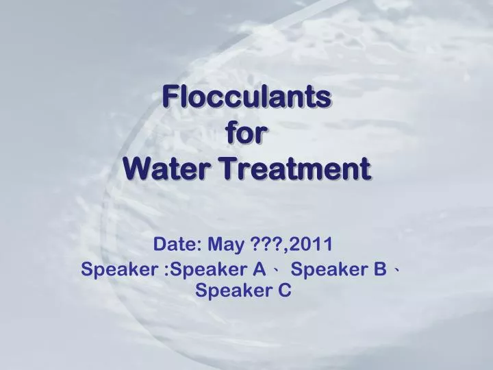 f locculants for water treatment