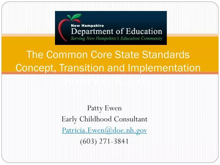 the common core state standards concept transition and implementation november 6 2012
