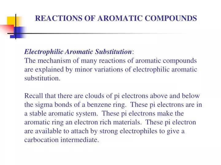 reactions of aromatic compounds