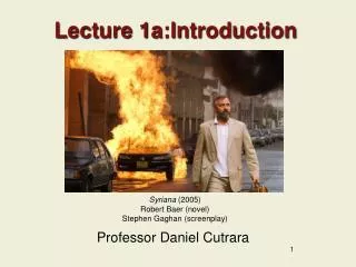 Lecture 1a:Introduction