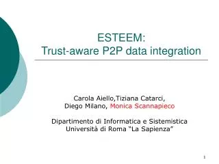ESTEEM: Trust-aware P2P data integration