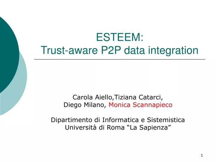 esteem trust aware p2p data integration