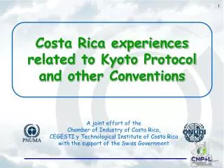 Costa Rica experiences related to Kyoto Protocol and other Conventions