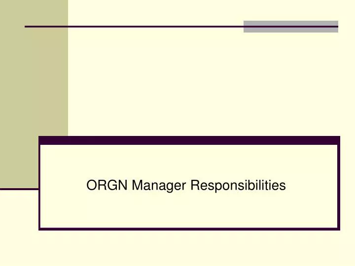 orgn manager responsibilities