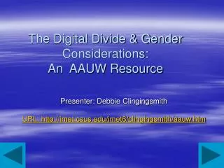 The Digital Divide &amp; Gender Considerations: An AAUW Resource