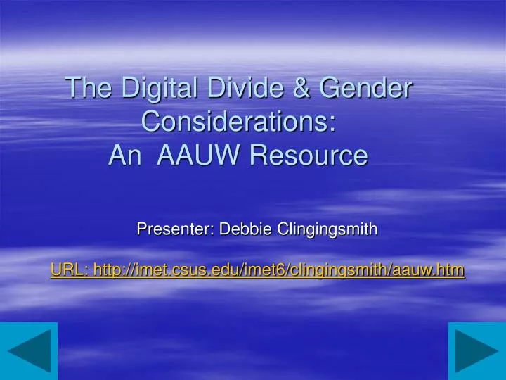 the digital divide gender considerations an aauw resource