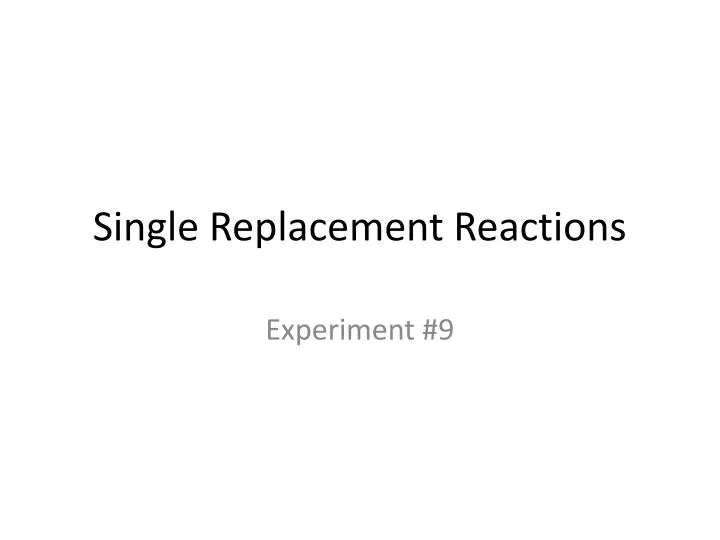 single replacement reactions