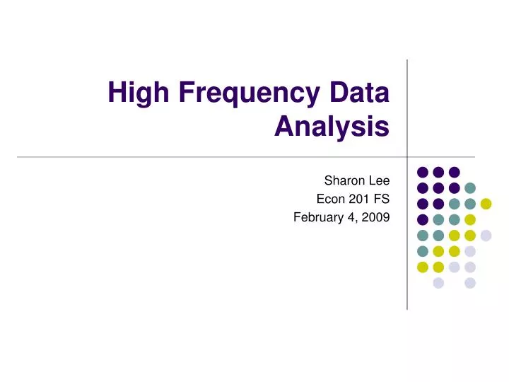 high frequency data analysis