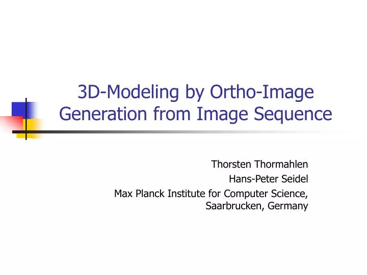 3d modeling by ortho image generation from image sequence
