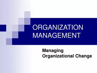 ORGANIZATION MANAGEMENT