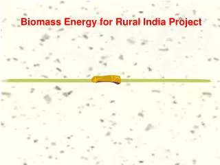 Biomass Energy for Rural India Project