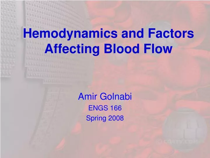 hemodynamics and factors affecting blood flow