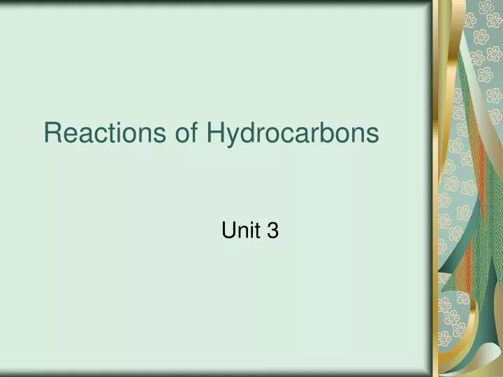 reactions of hydrocarbons