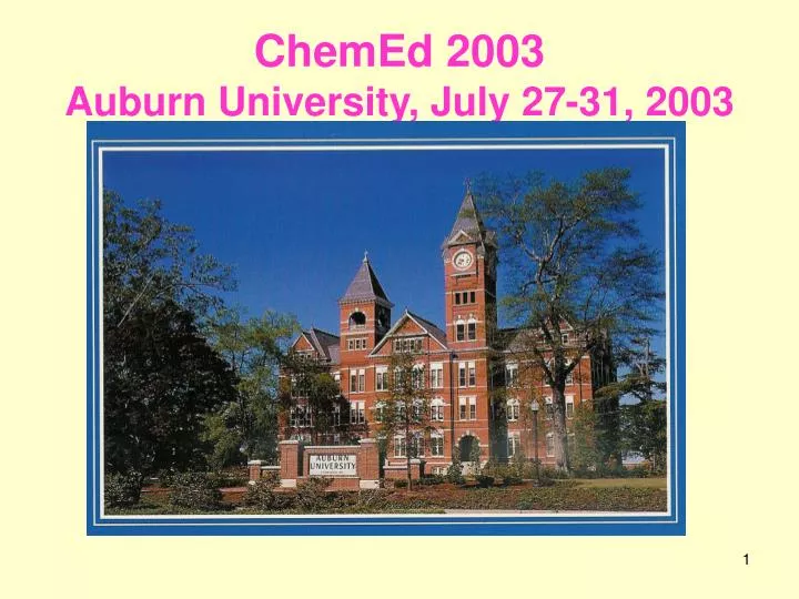 chemed 2003 auburn university july 27 31 2003