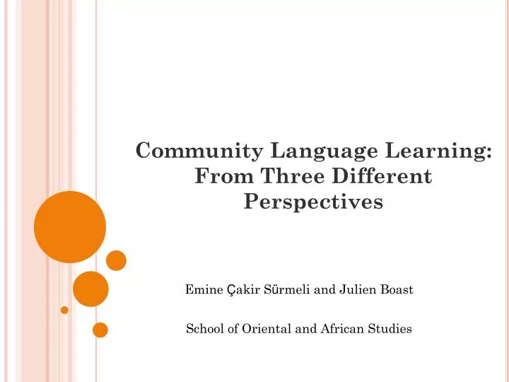 community language learning from three different perspectives
