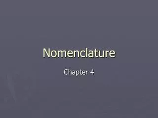 Nomenclature