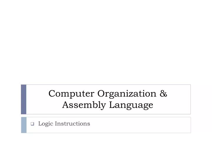 computer organization assembly language