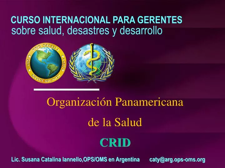 organizaci n panamericana de la salud crid