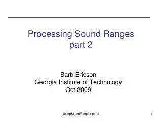 Processing Sound Ranges part 2