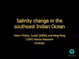 Salinity change in the southeast Indian Ocean