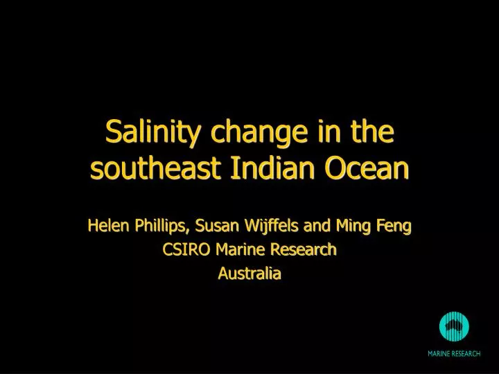 salinity change in the southeast indian ocean