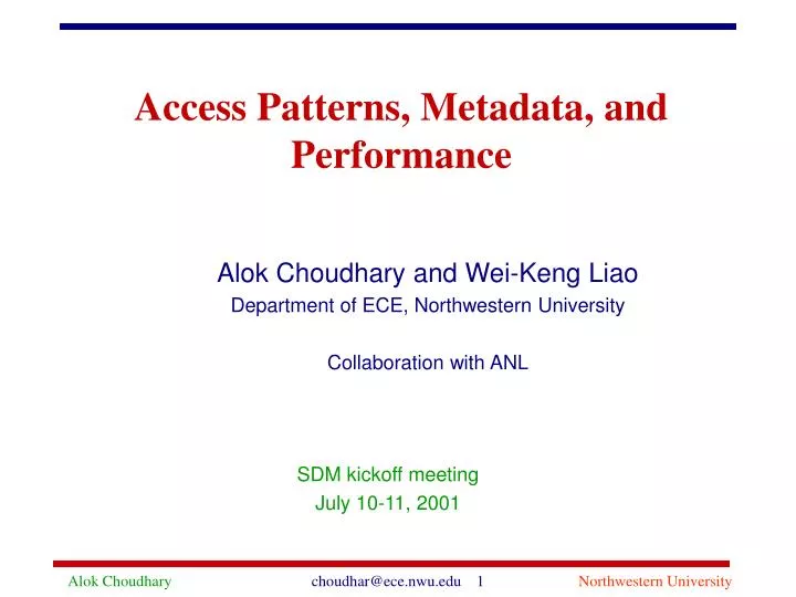 access patterns metadata and performance