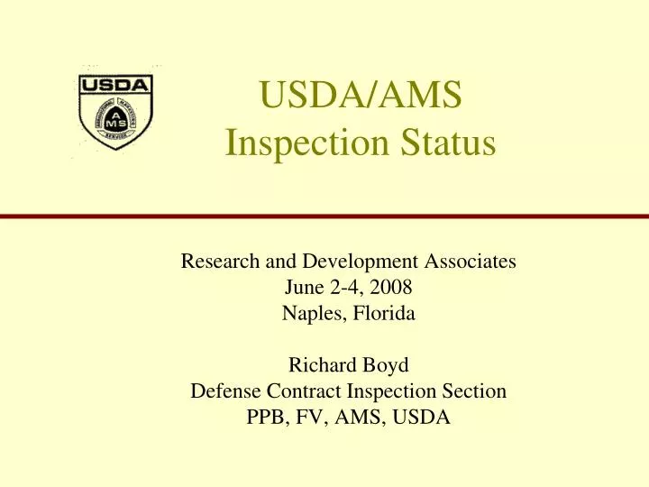 usda ams inspection status