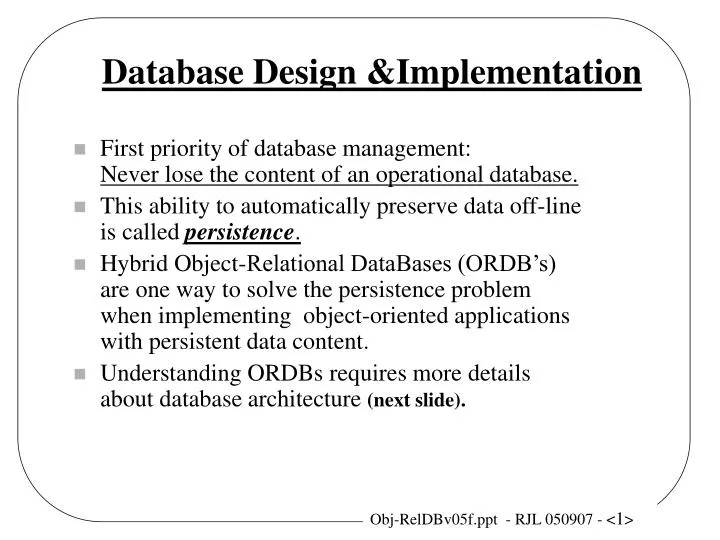 database design implementation