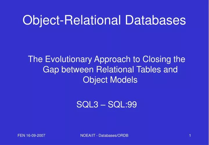 object relational databases