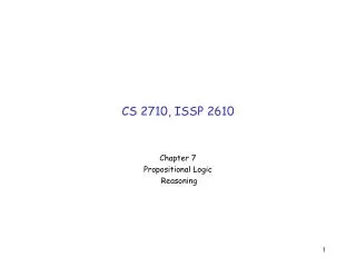 CS 2710, ISSP 2610