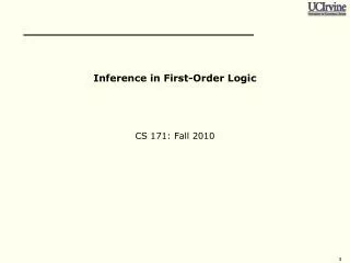 inference in first order logic