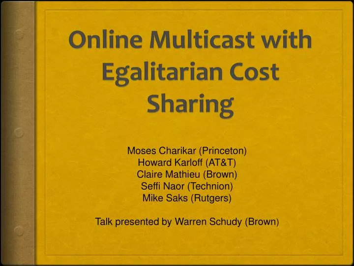 online multicast with egalitarian cost sharing