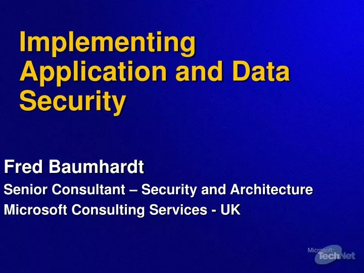implementing application and data security
