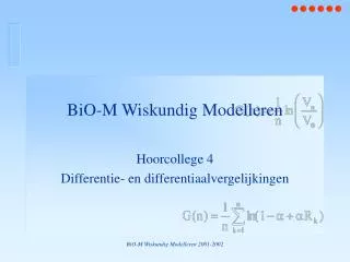 bio m wiskundig modelleren