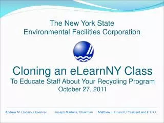Cloning an eLearnNY Class To Educate Staff About Your Recycling Program October 27, 2011