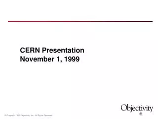 CERN Presentation November 1, 1999