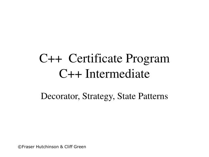 c certificate program c intermediate