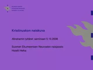 kristinuskon naiskuva