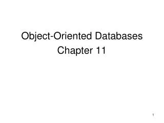Object-Oriented Databases Chapter 11
