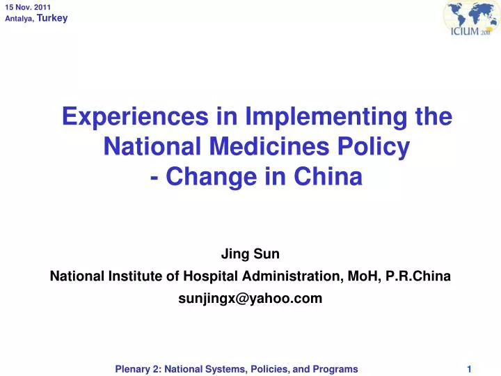 jing sun national institute of hospital administration moh p r china sunjingx@yahoo com